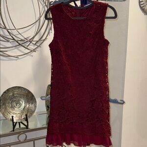 ‼️REDUCED‼️ She + Sky Burgundy Lace Mini Dress